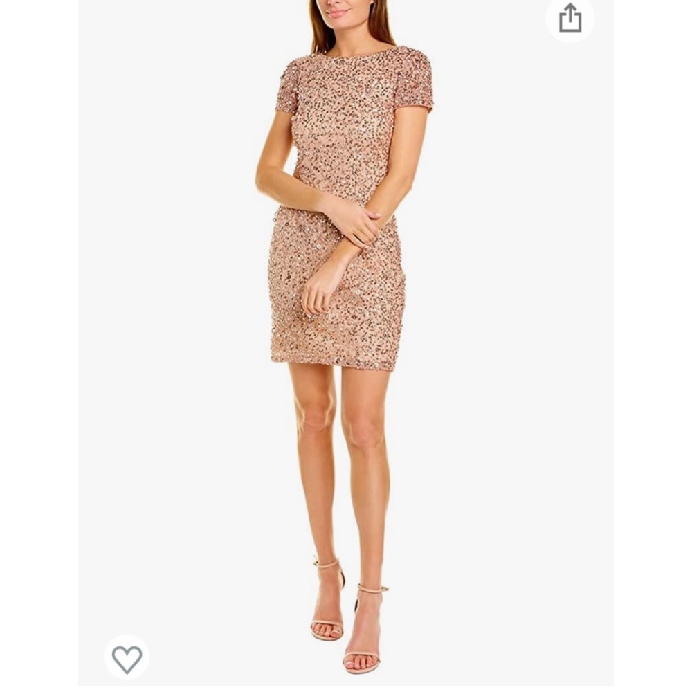 Adrianna Papell rose gold short dress